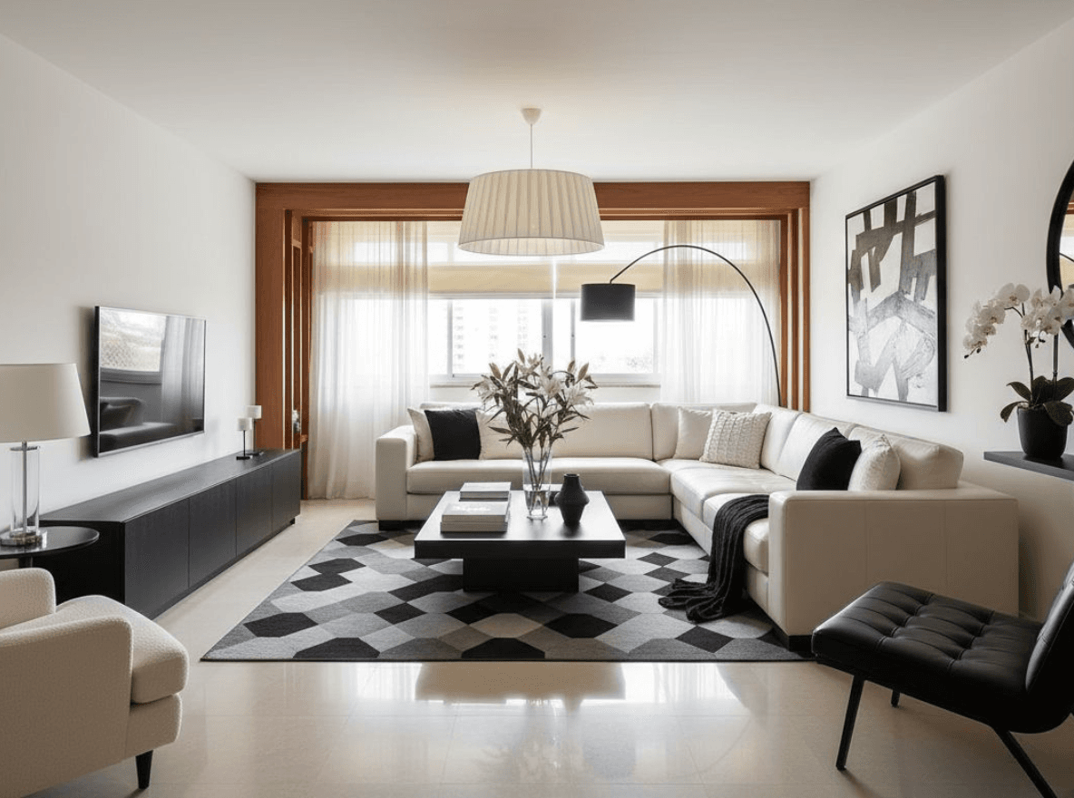 Room restyled with new decor (Virtual Staging)
